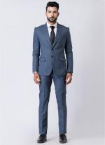 Polyster Tr Light Blue Party Wear Formal Blazer With Trouser